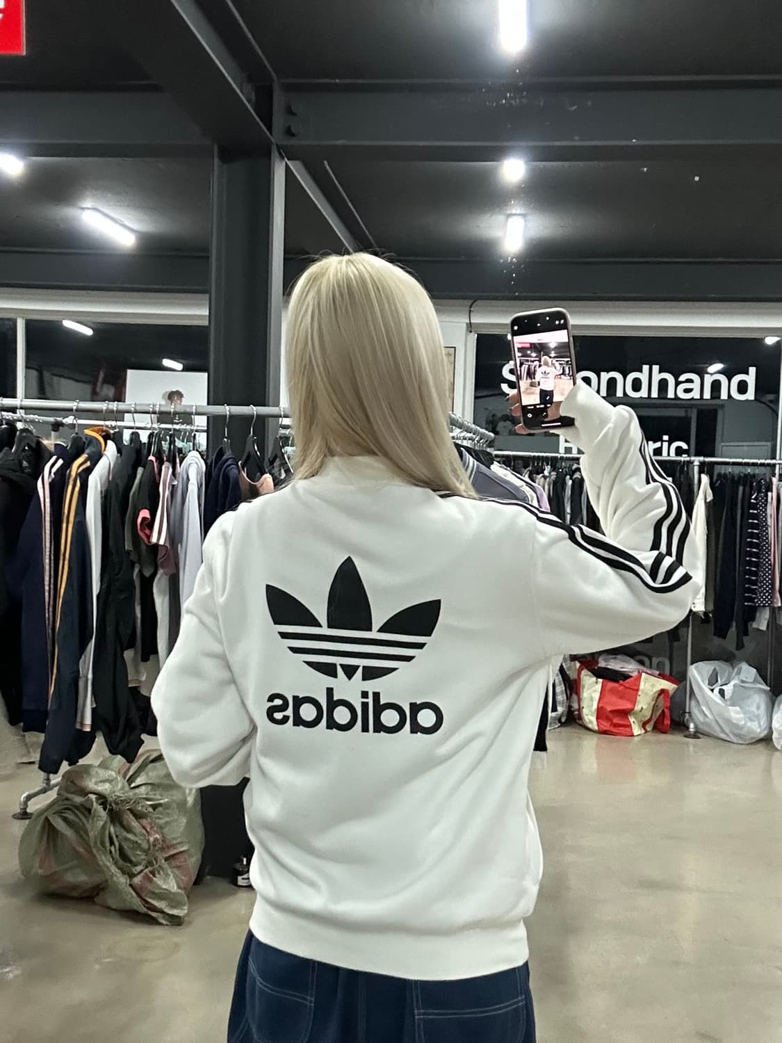 아디다스 파이어버드 화이트 면 바시티 자켓 상품이미지2