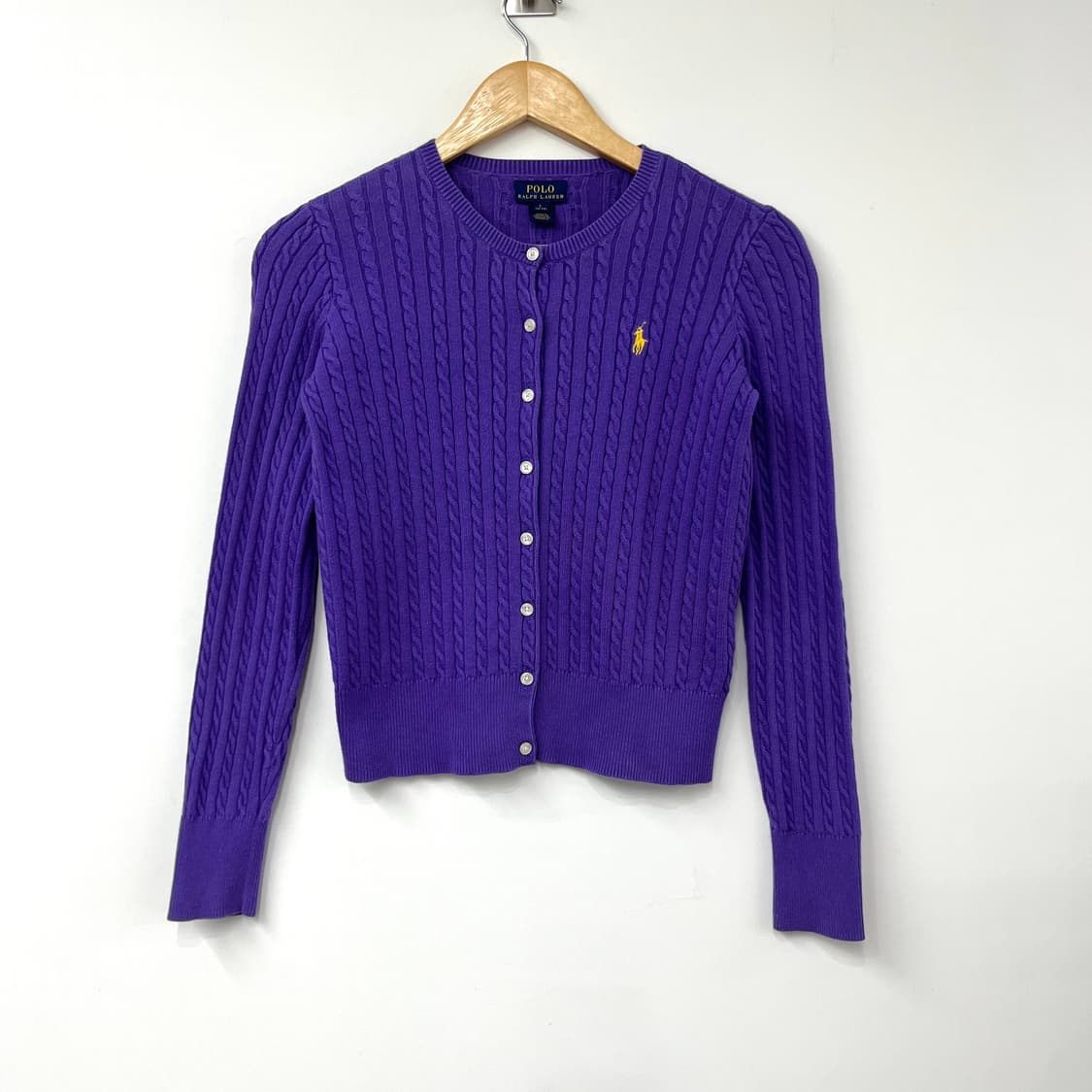 폴로 랄프로렌 퍼플 꽈배기 니트 가디건 상품이미지2