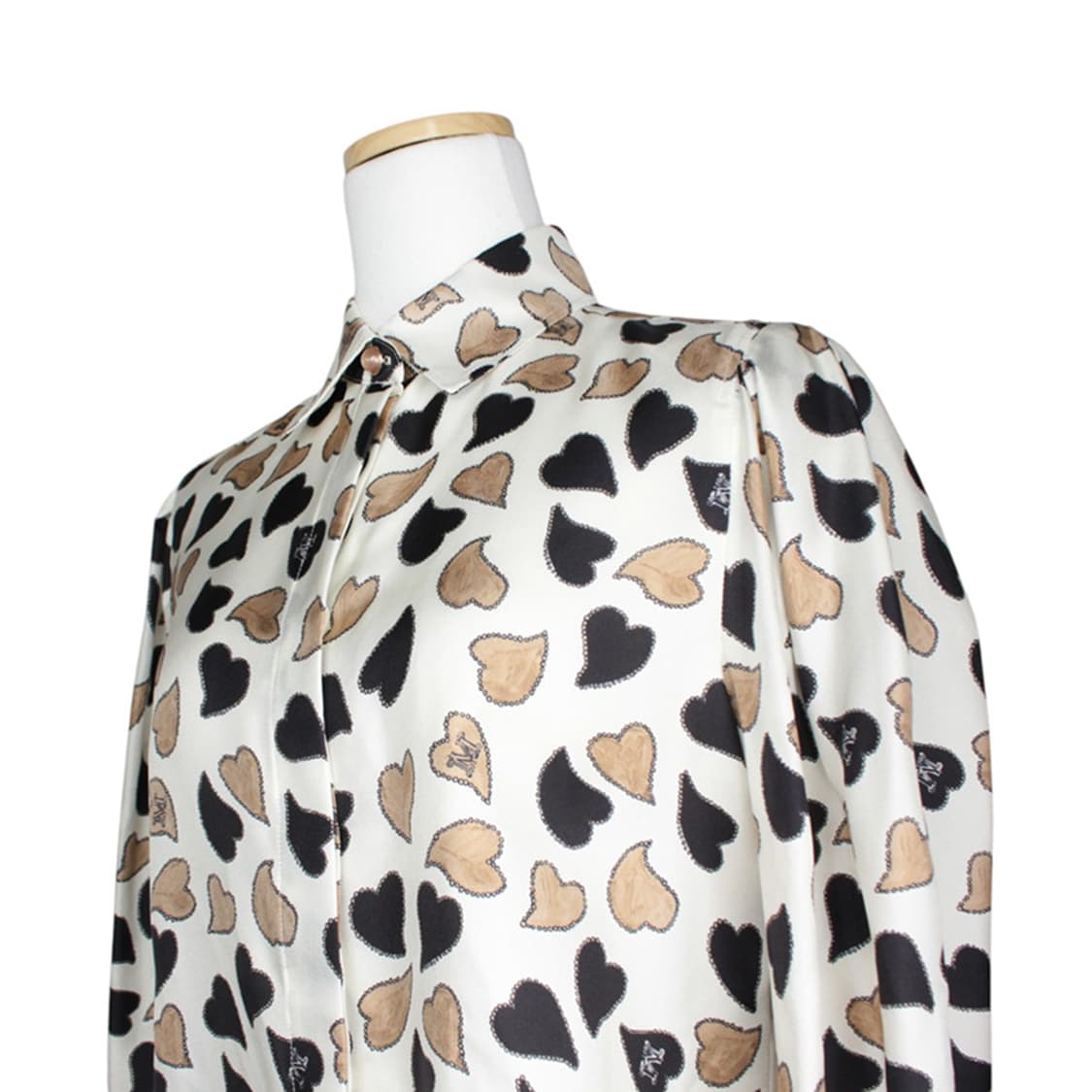 막스마라 투톤 하트 실크 프린트 블라우스 44, 55 상품이미지4