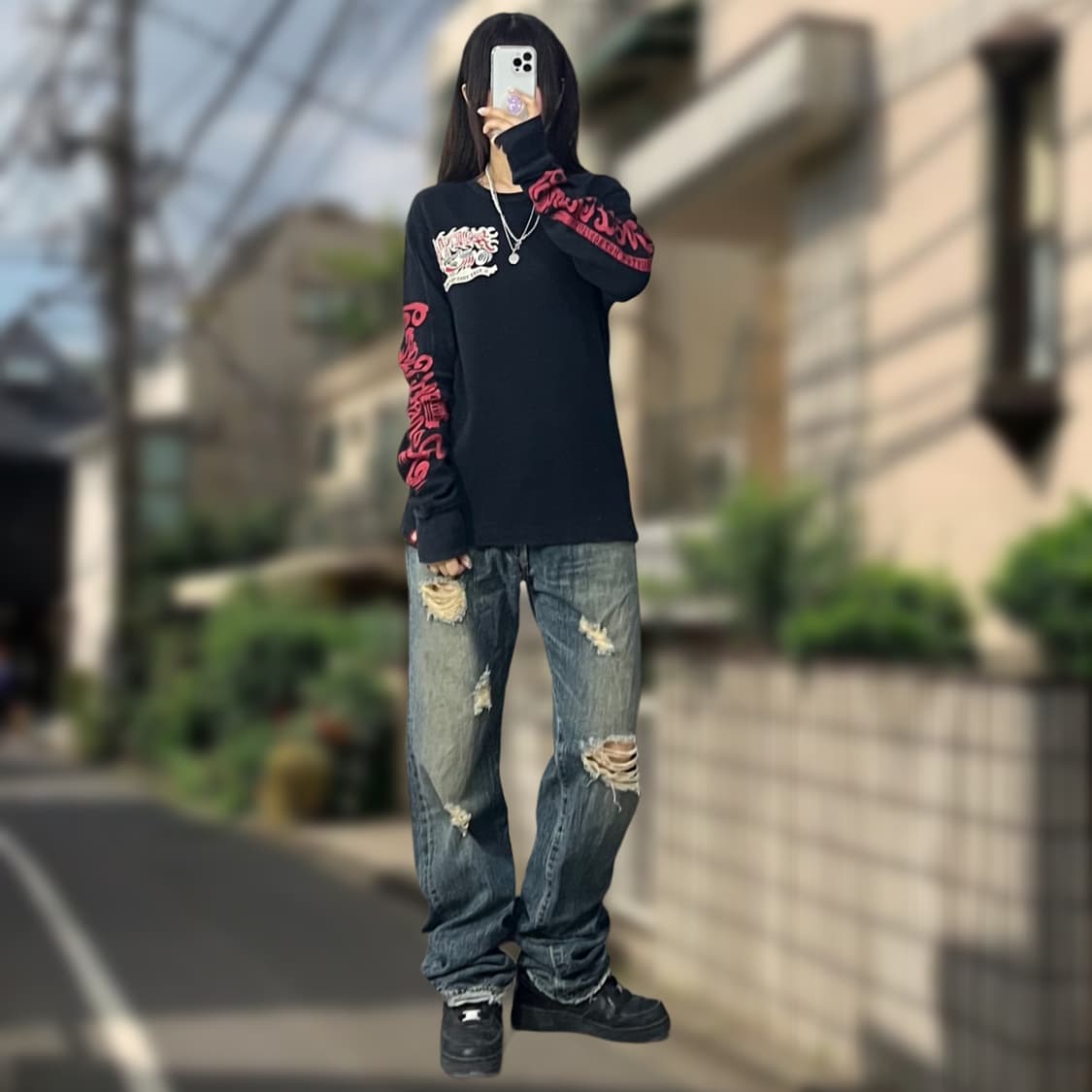 락펑크 프린팅 롱슬리브 상품이미지1