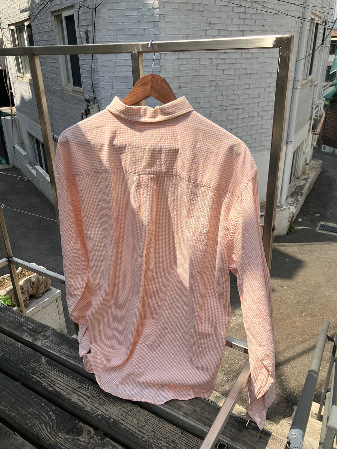 L.L.Bean 핑크 깅엄 체크 셔츠 상품이미지3