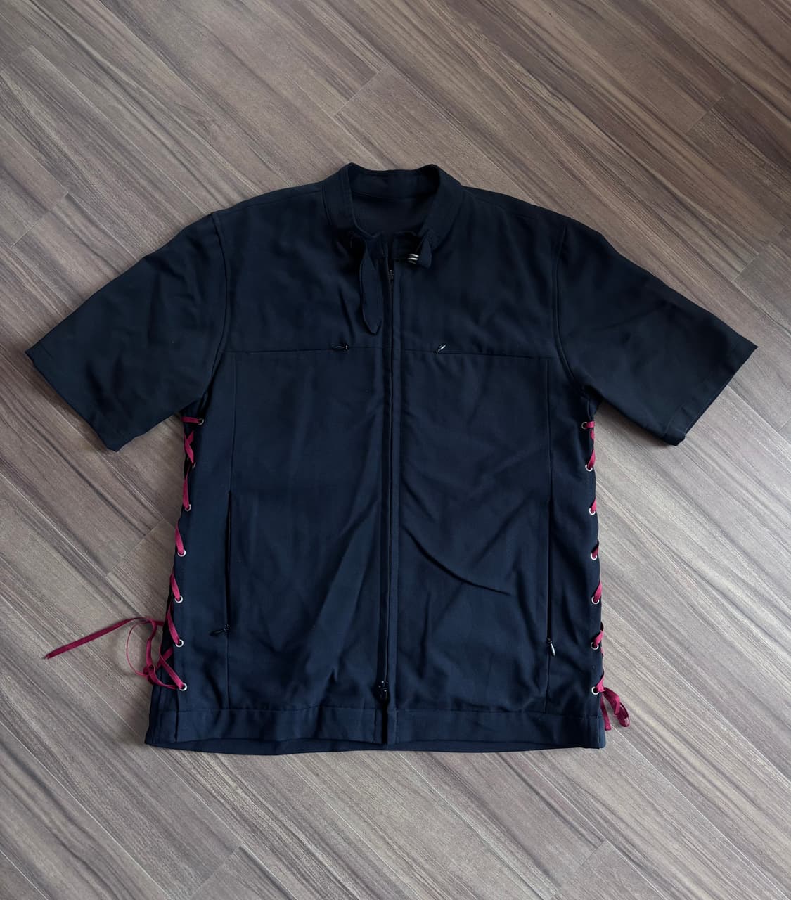 빈티지 반팔 집업 상품이미지1