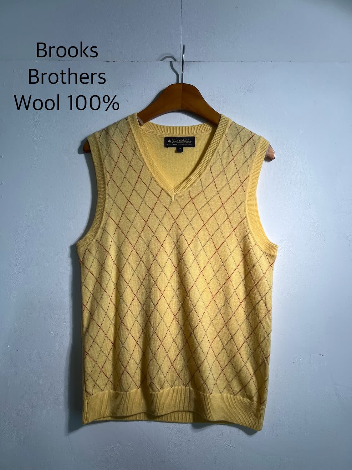 Brooks brothers 브룩스브라더스 울100% 아가일 니트조끼 상품이미지1