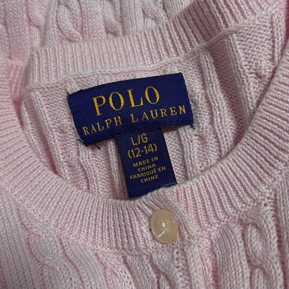 폴로 랄프로렌 신형 걸즈 니트 가디건 핑크 L 상품이미지5