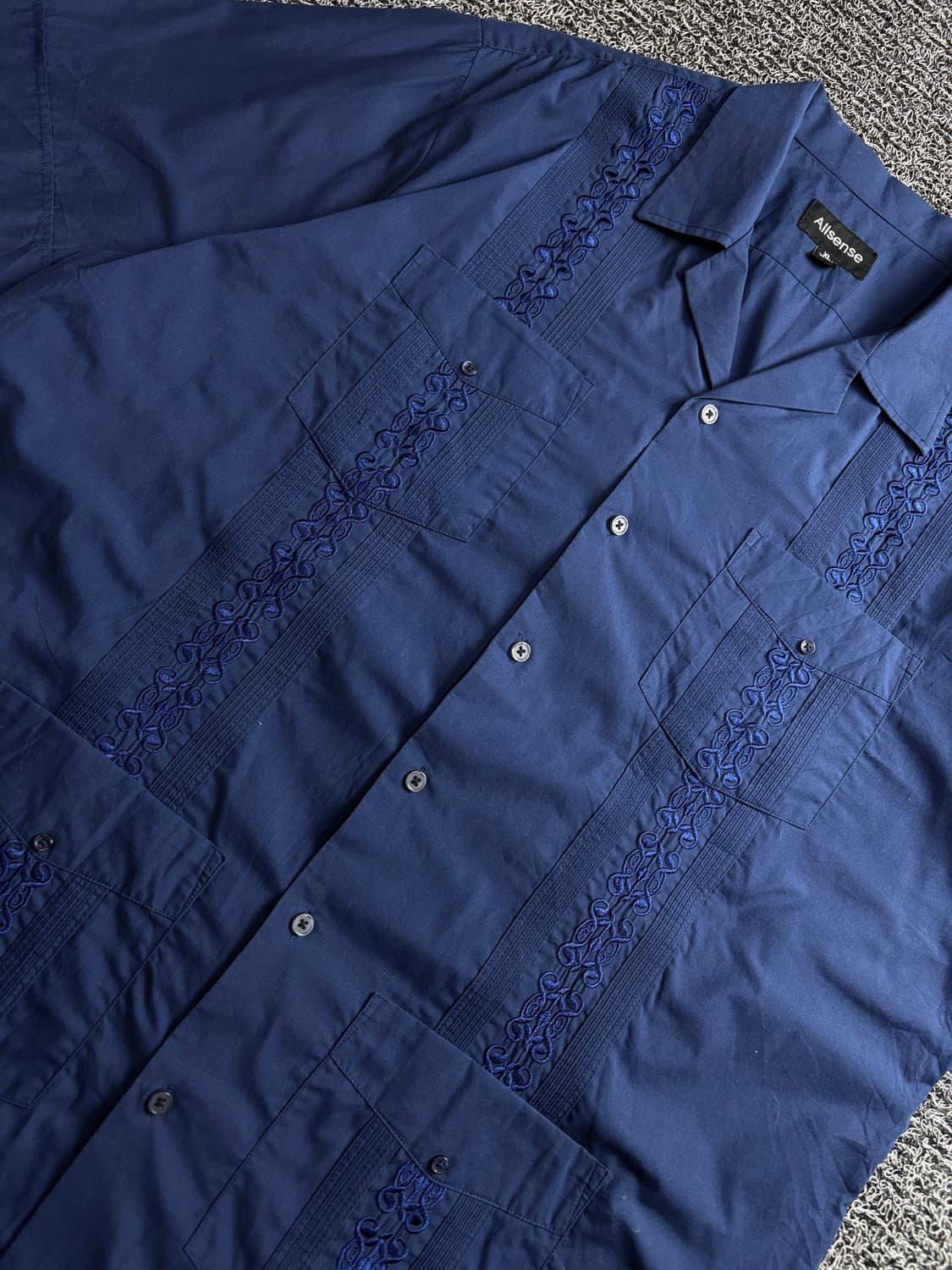 ALLSENSE 구아야베라 패턴 쿠바 반팔 셔츠 3987 상품이미지3