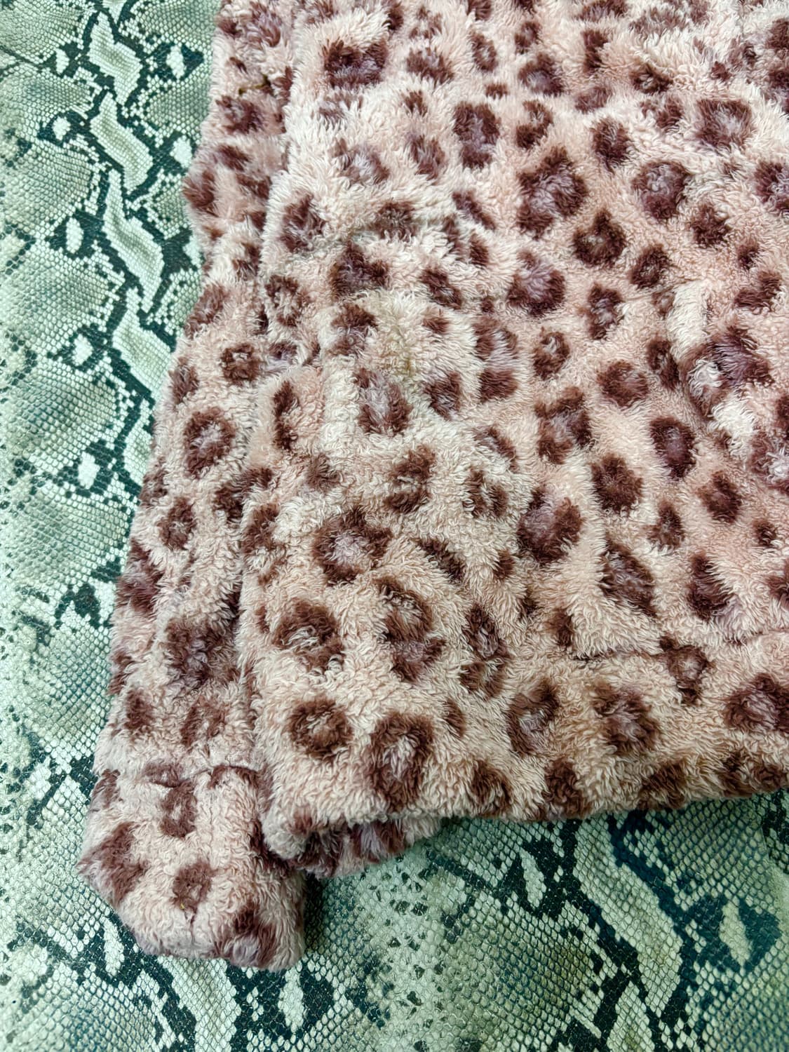 [GAL]Pink Leopard Ears Detail Fleece Hoo 상품이미지5