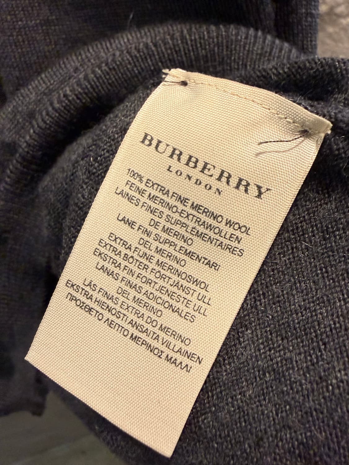 M 버버리BURBERRY 메리노울 반팔 터틀넥 니트 차콜 상품이미지6