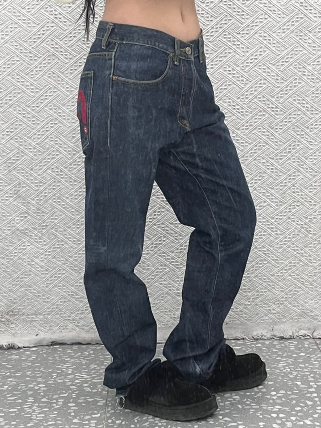 에비수 올드스쿨 키치 포켓 프린팅 데님 팬츠 32인치 C06874 상품이미지2