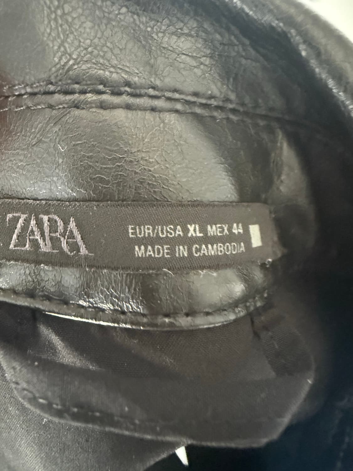 ZARA 가죽자켓 남성 XL 워싱 페이크 레더 자켓 상품이미지2