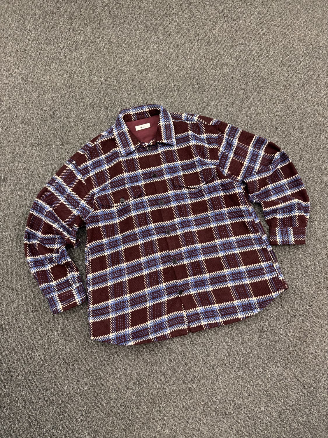 L)WEGO 빈티지 체크패턴 니트 셔츠자켓 상품이미지1