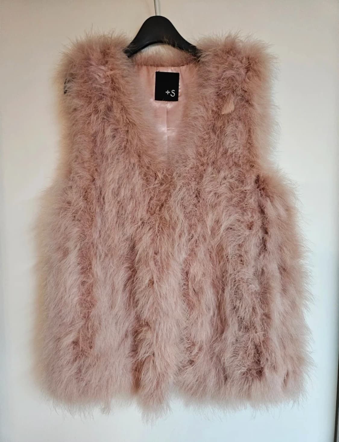 인디핑크 리얼 타조털 조끼 상품이미지1