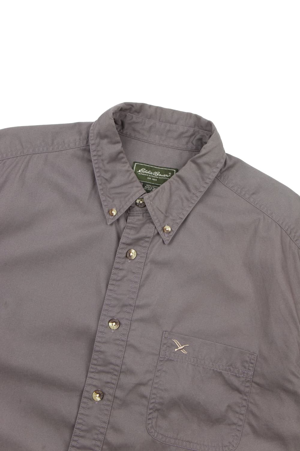 EDDIE BAUER 코튼 숏슬리브 버튼다운 셔츠 그레이  상품이미지2