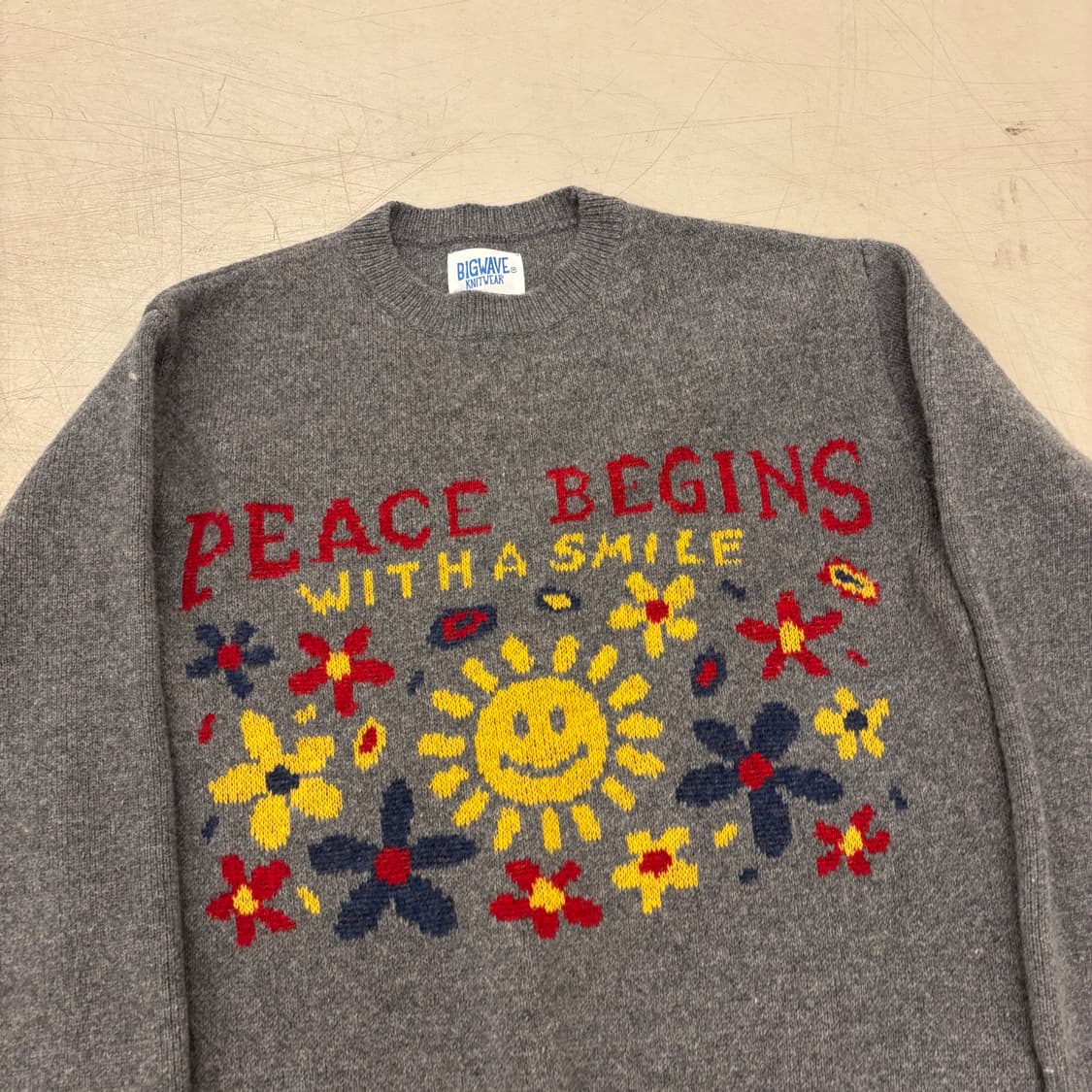 빅웨이브 스마일 자수 니트 상품이미지2