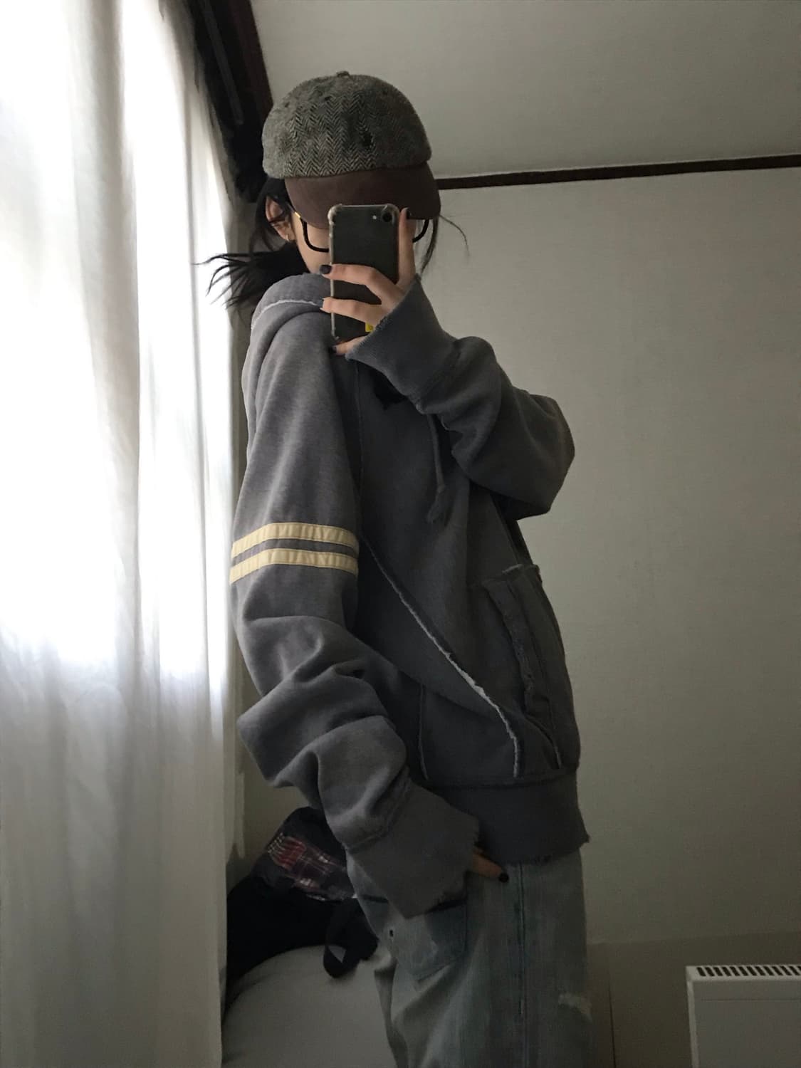 아베크롬비 그레이 오버핏 후드집업 상품이미지2