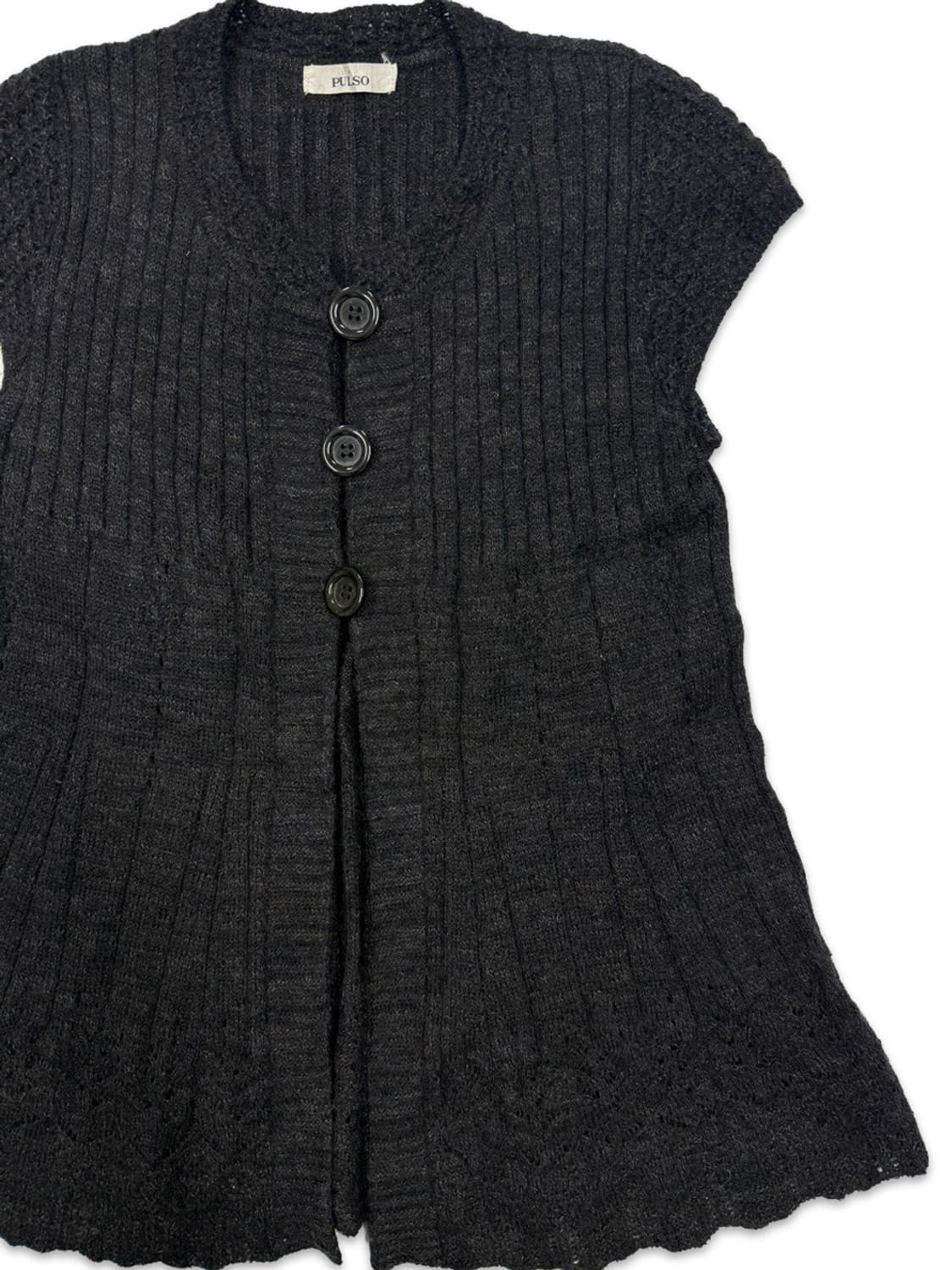 빈티지 블랙 모리 니트 레이어드 가디건 상품이미지2