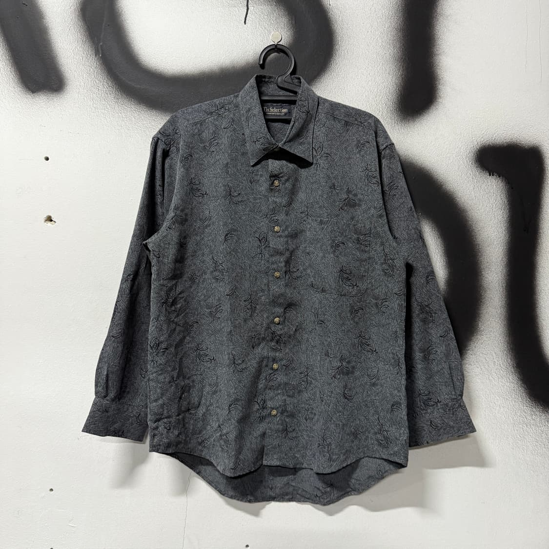 VTG 빈티지 플라워 자카드 원포켓 긴팔 셔츠 상품이미지1