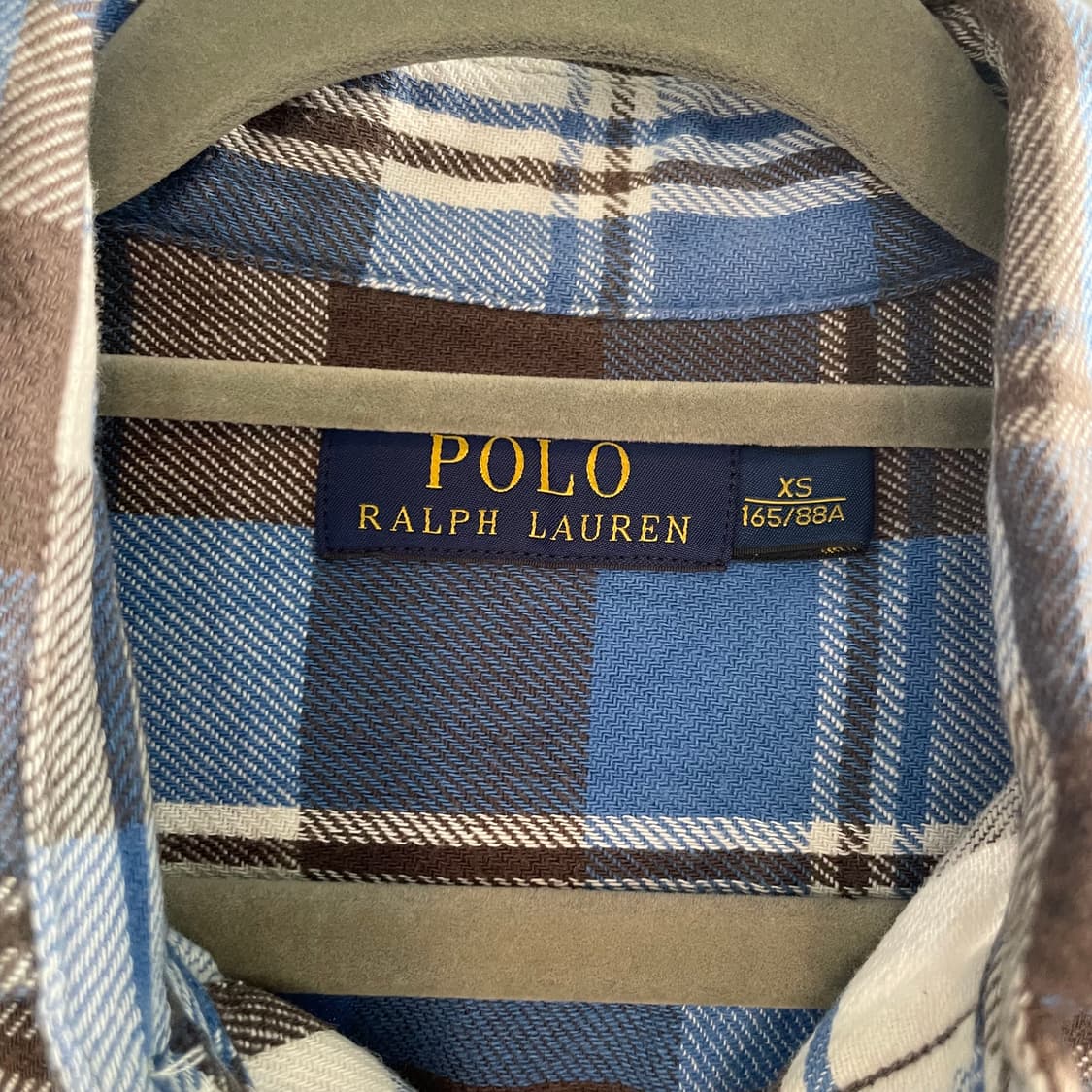 폴로 랄프로렌 브라운 블루 체크 셔츠 상품이미지2