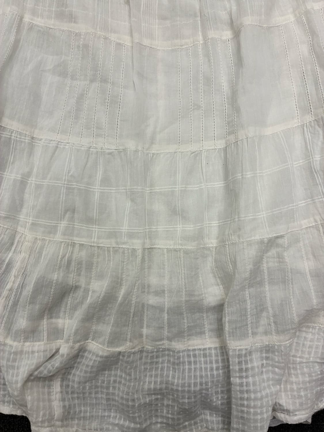 M)Japanese vintage 여성 체크무늬 시스루 롱스커트 상품이미지2