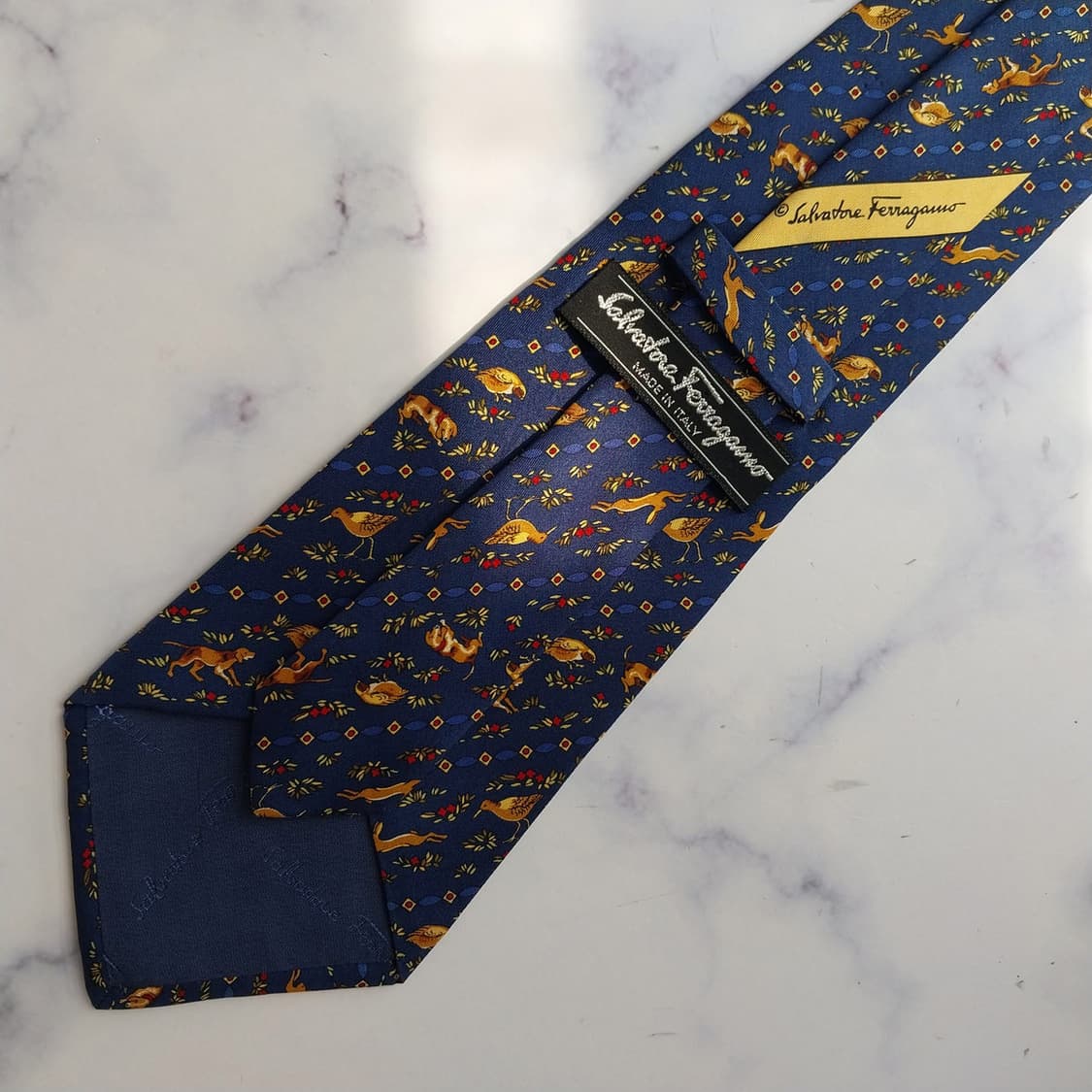 살바토레 페라가모 애니멀 모티브 넥타이 9.5cm S~A+등급 K2426 상품이미지8