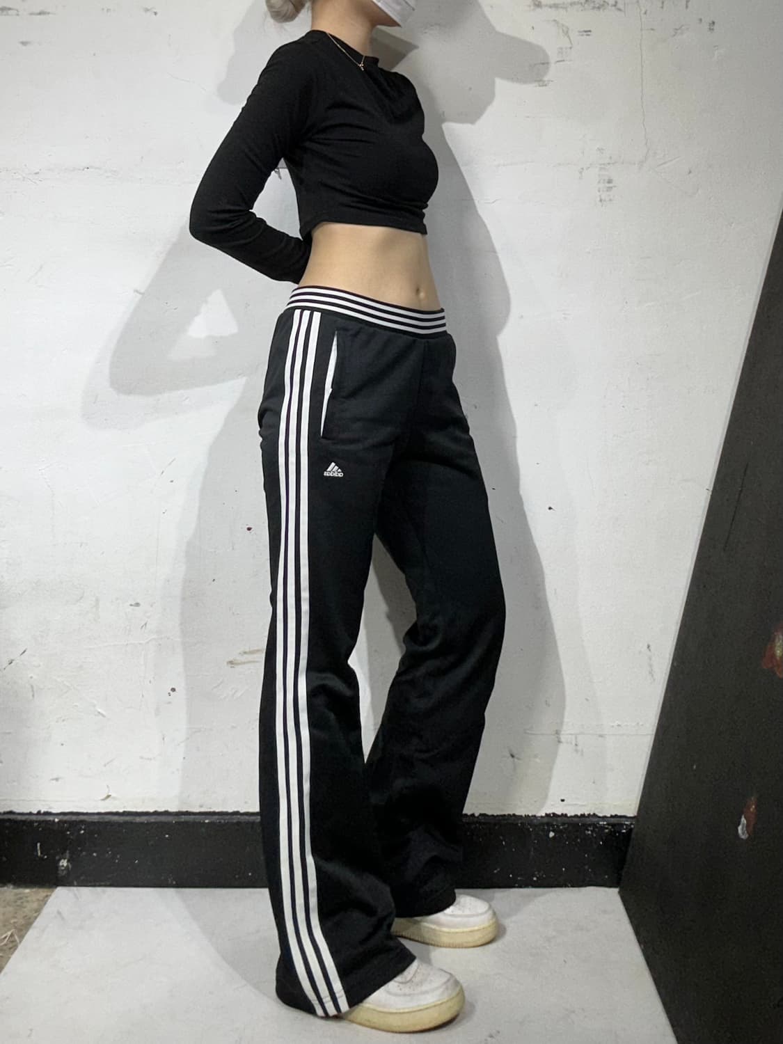 아디다스 블랙 대대장 부츠컷 와이드 트레이닝 팬츠 댄스 추리닝 바지 M 상품이미지1