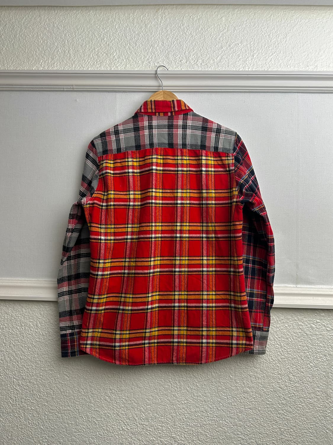 Beams 하프 앤 하프 플레이드 체크 셔 상품이미지8