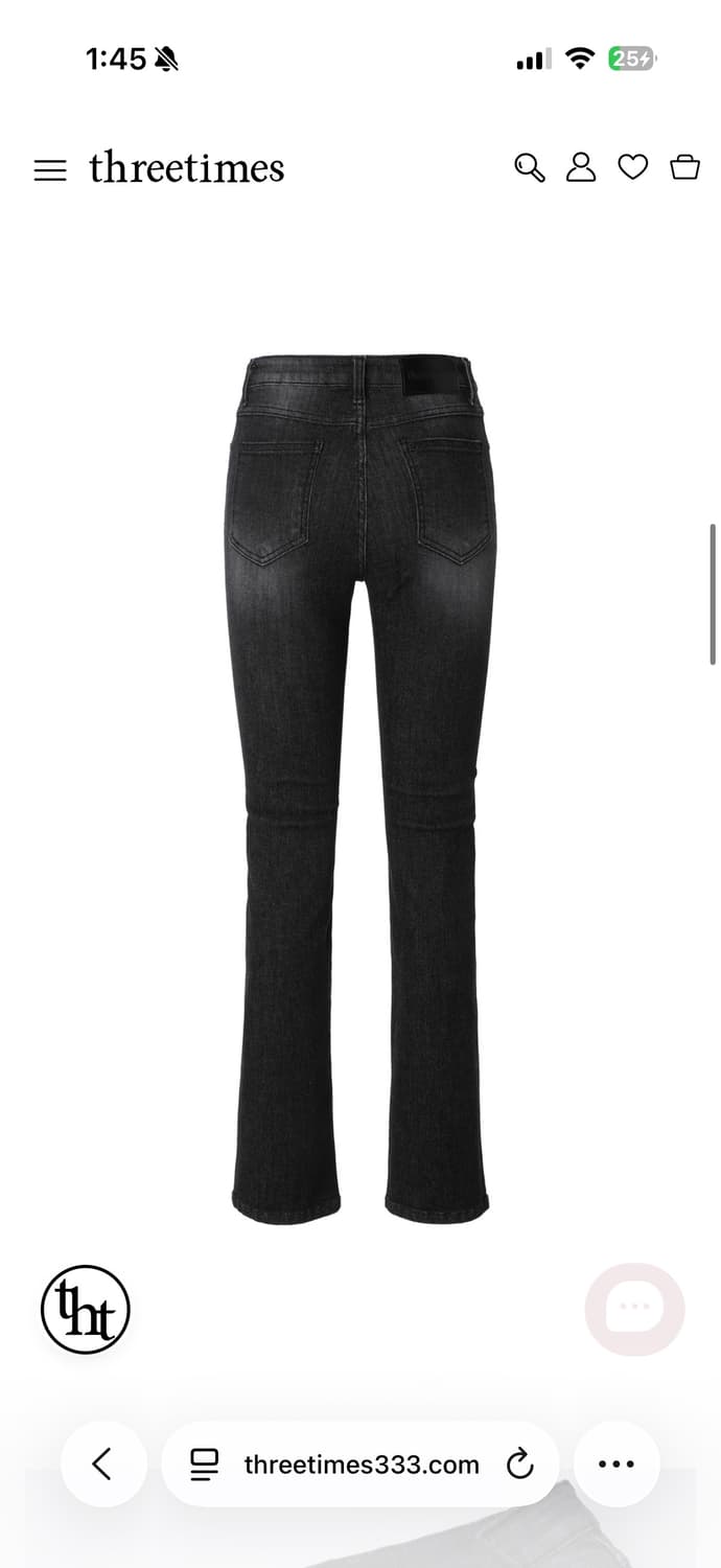 쓰리타임즈 부츠컷 데님 팬츠 블랙 흑청 m 상품이미지2