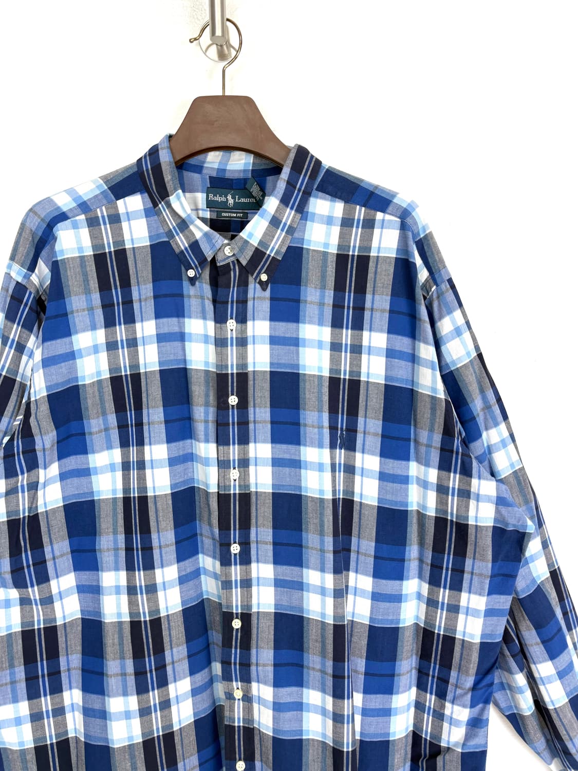 [4XL]POLO 블루체크 긴팔 셔츠 상품이미지3