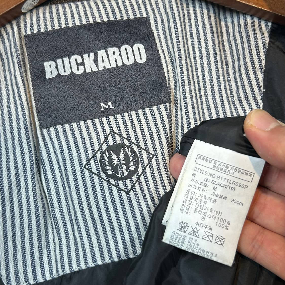M) BUCKAROO 버커루 블랙 양가죽 라이더 자켓 상품이미지9