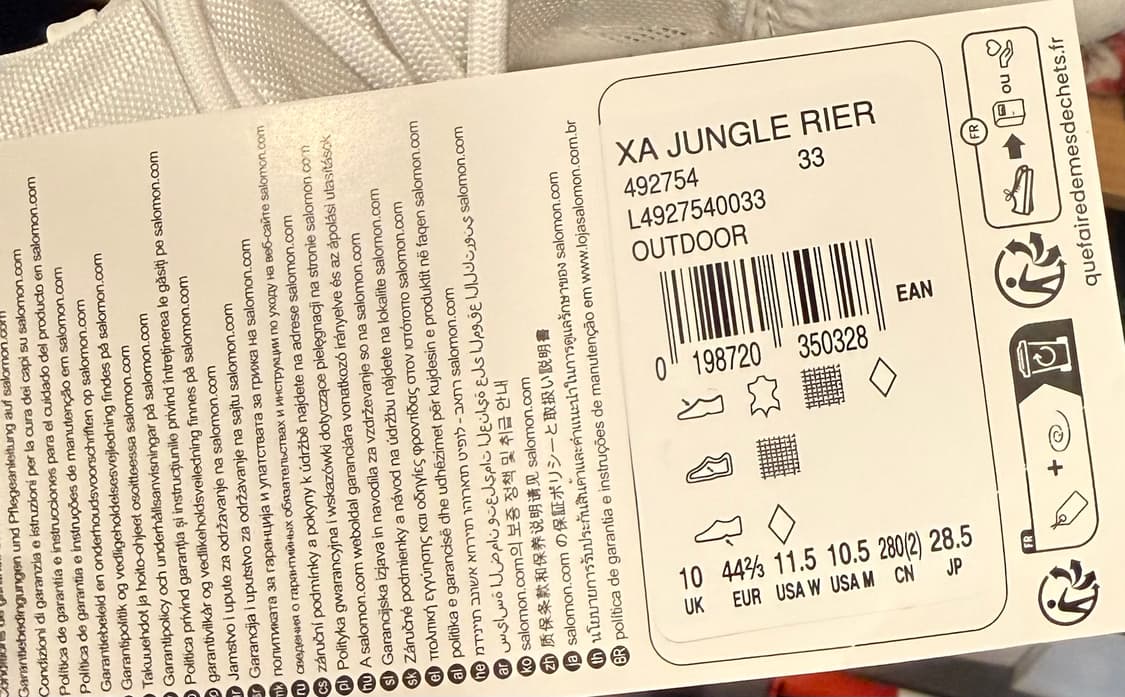 살로몬 리에르 화이트 uk10 상품이미지2