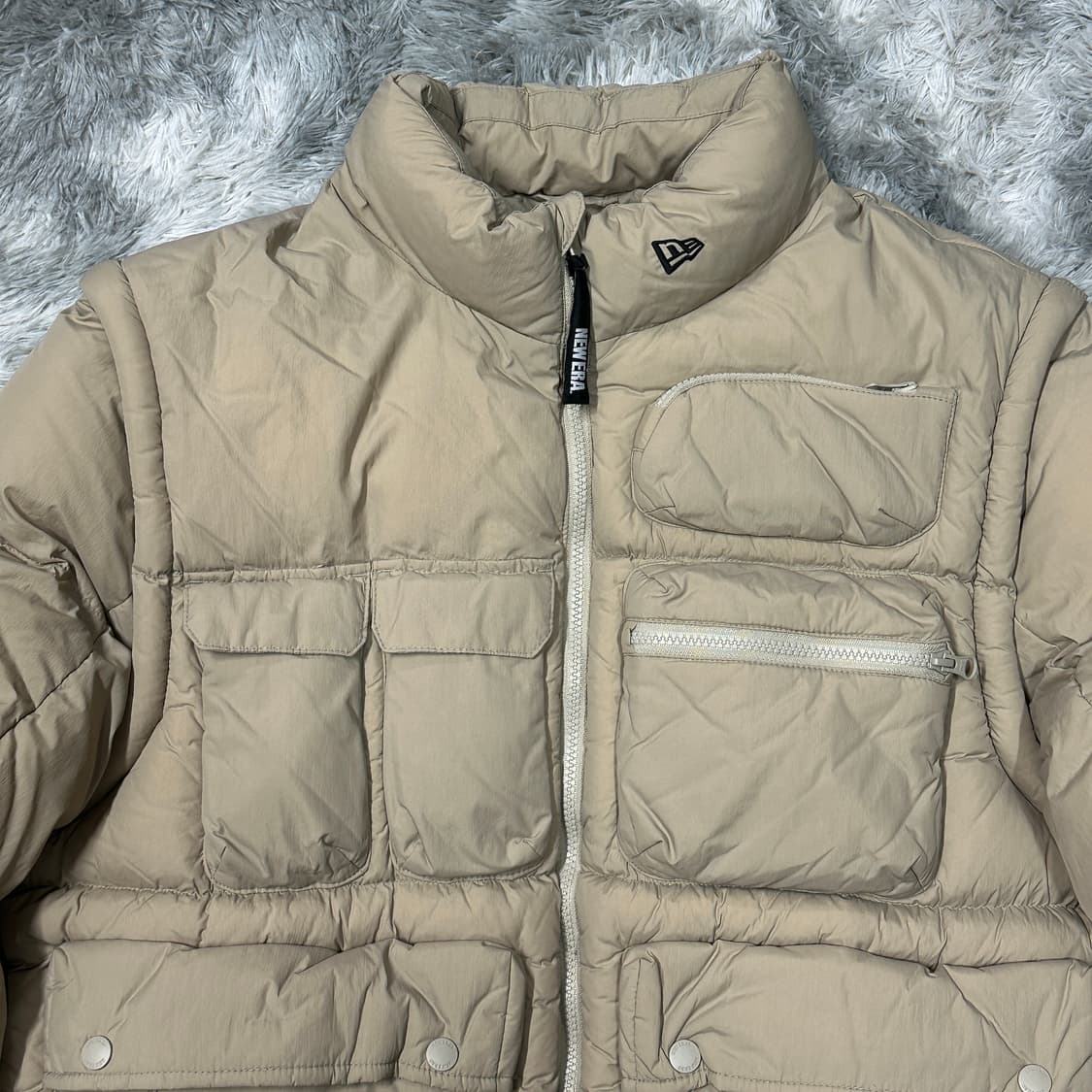 뉴에라 베이지 푸퍼 패딩점퍼 XL 상품이미지2