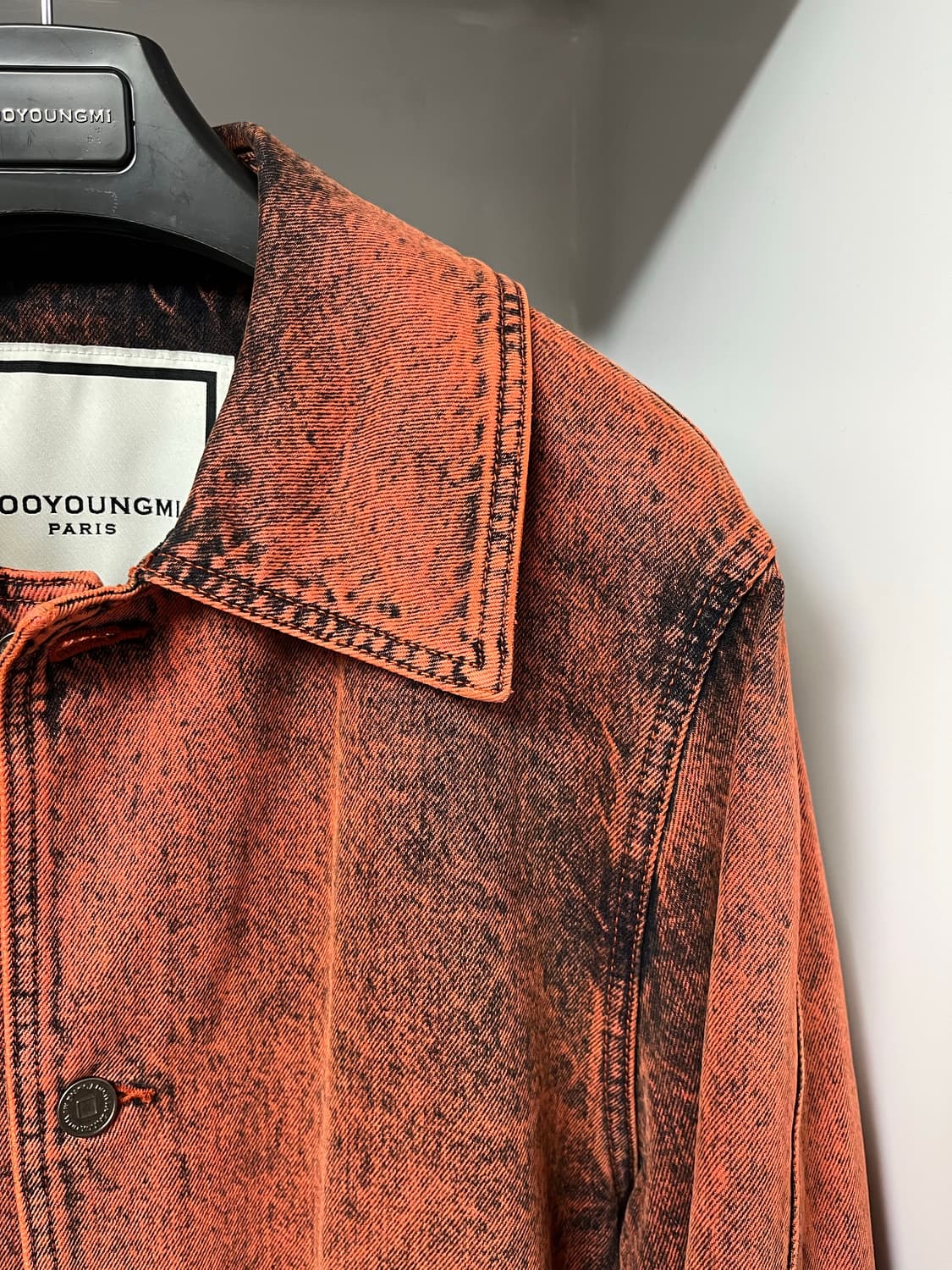 우영미 오렌지 워싱 데님 코트 50사이즈 상품이미지3