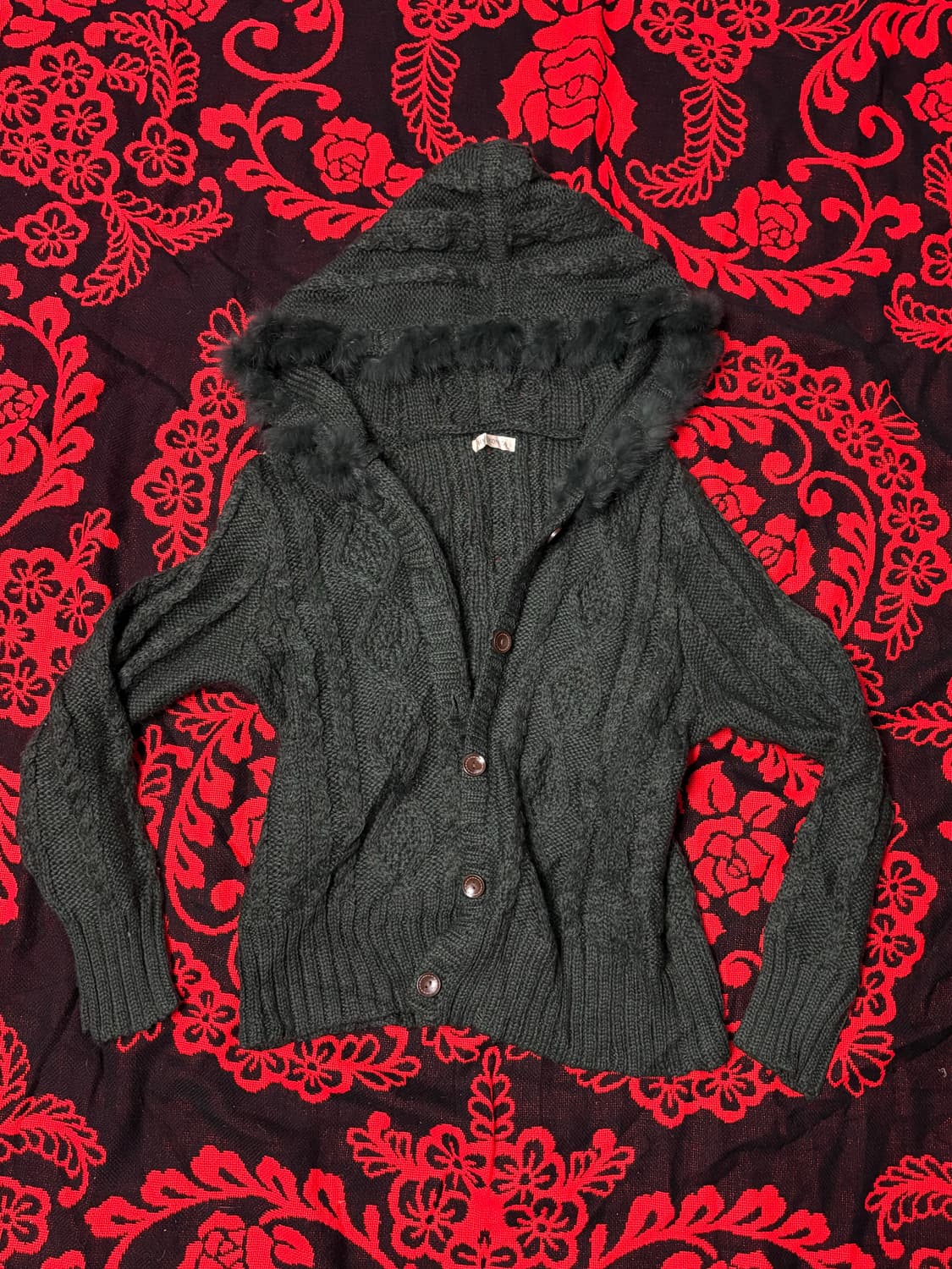 Fairy grunge fur hood knit 상품이미지1