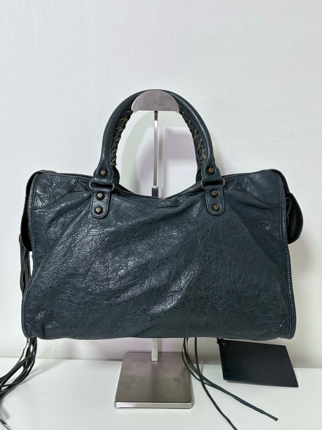 발렌시아가 시티 모터백 다크그린 미디움 상품이미지7