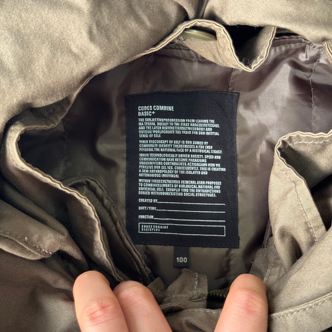 코데즈컴바인 하이넥 내+외피 개파카 야상 100 상품이미지6