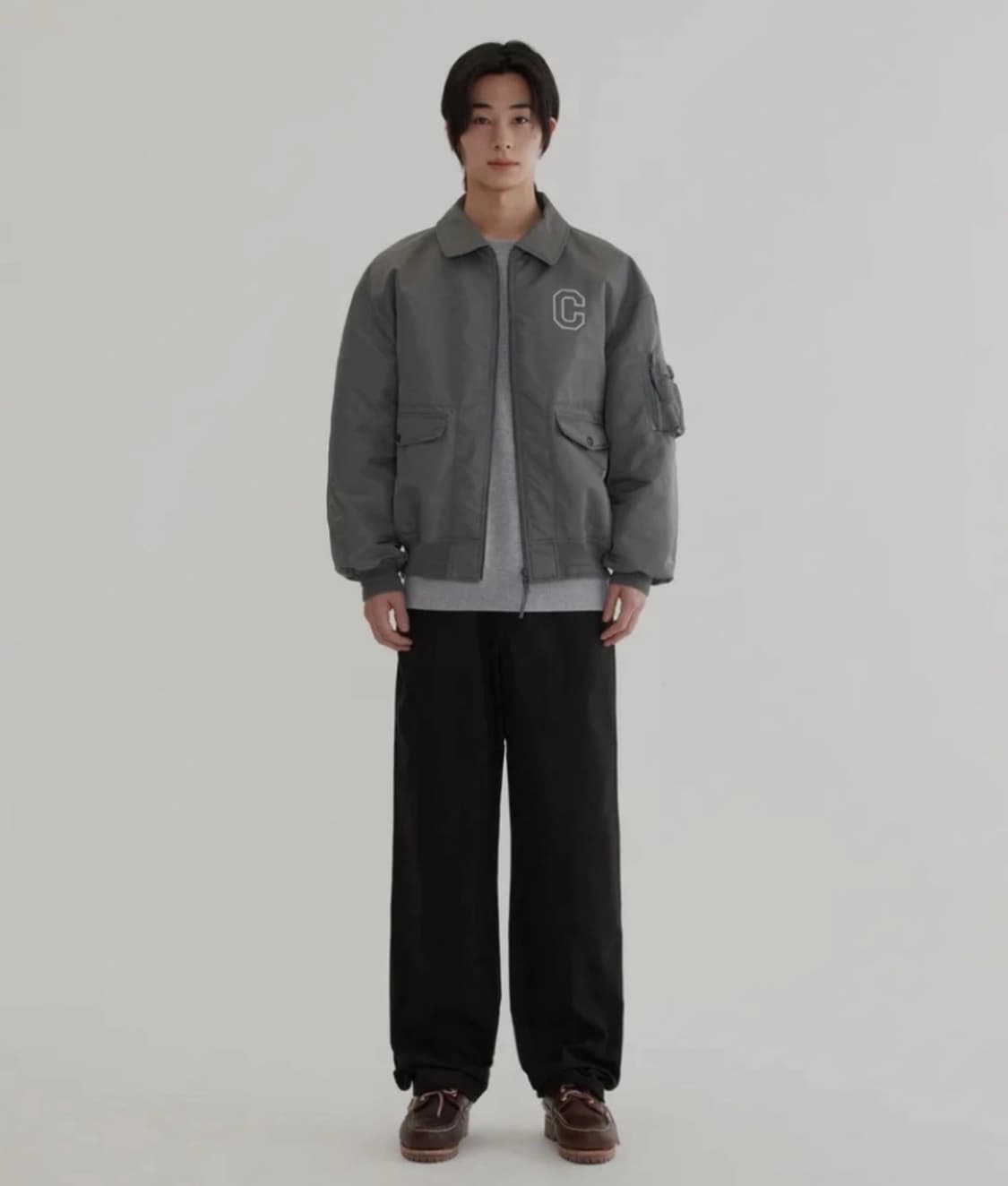 커버낫 C 로고 카라 MA-1 자켓 세이지 그레이(M) 상품이미지7