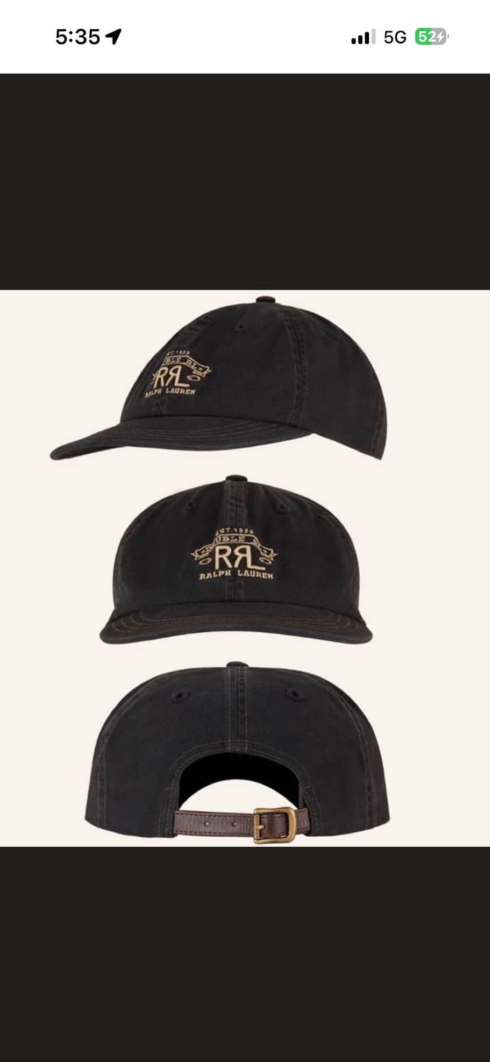 더블알엘 랜치 로고 캡 블랙 상품이미지1