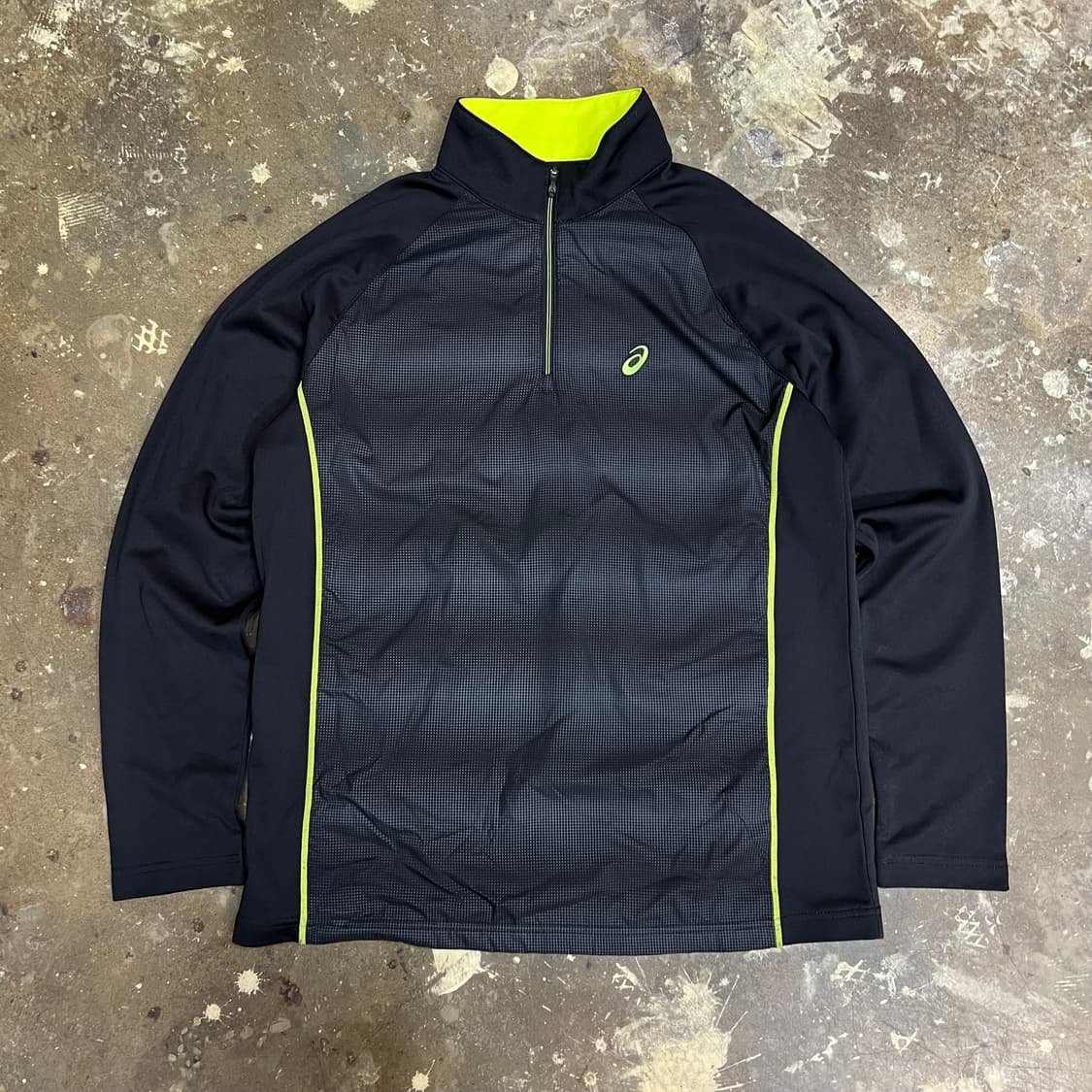 100) 아식스 런닝 방풍 기모 하프집업 티셔츠 상품이미지1