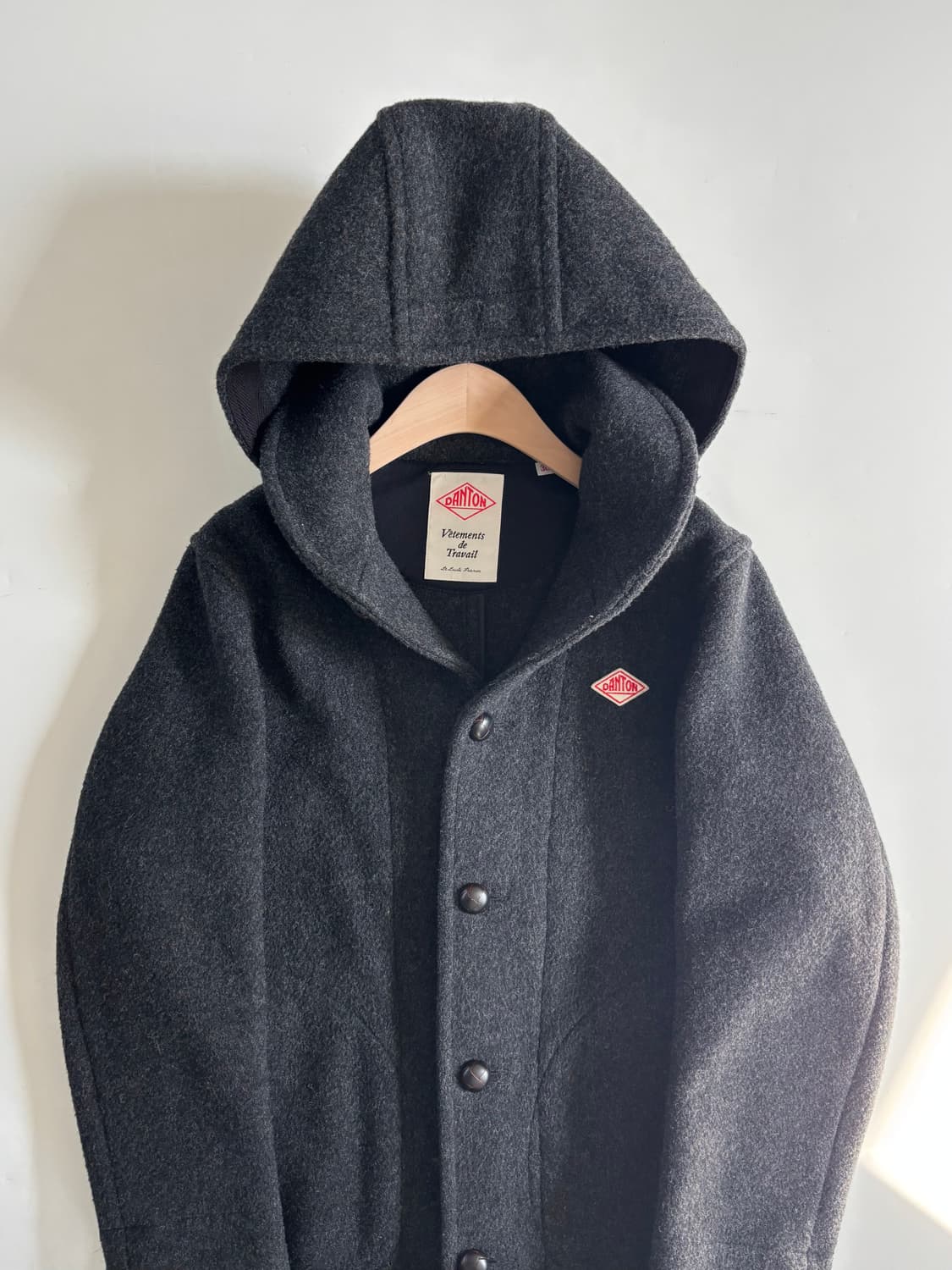 Danton 단톤 차콜컬러 울 후드 코트  상품이미지3