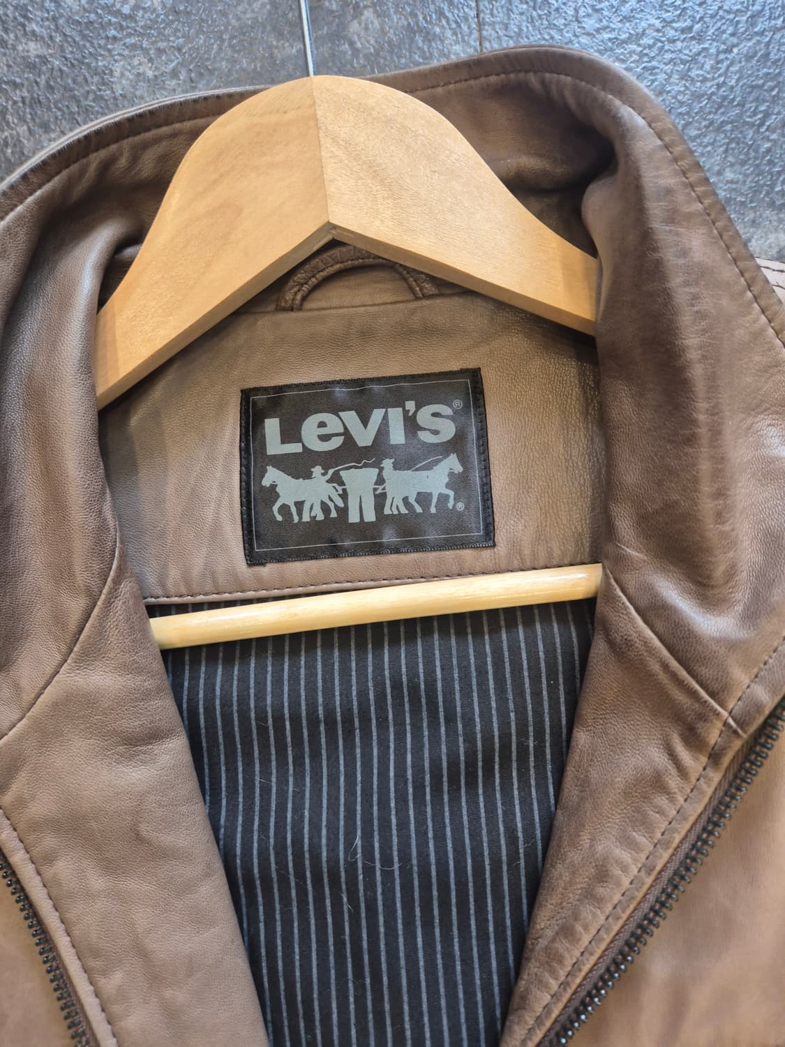 리바이스 레더 싱글 블루종 자켓 - XL 상품이미지2