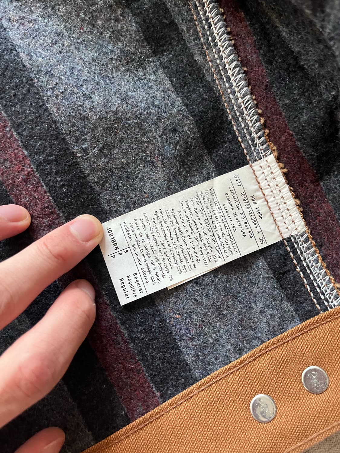 [S] 칼하트 디트로이트 자켓 브라운 j001 상품이미지5