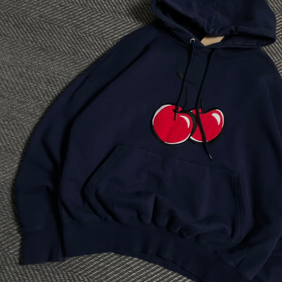 키르시 빅 체리 로고 후드 티셔츠 네이비o 4897 상품이미지3