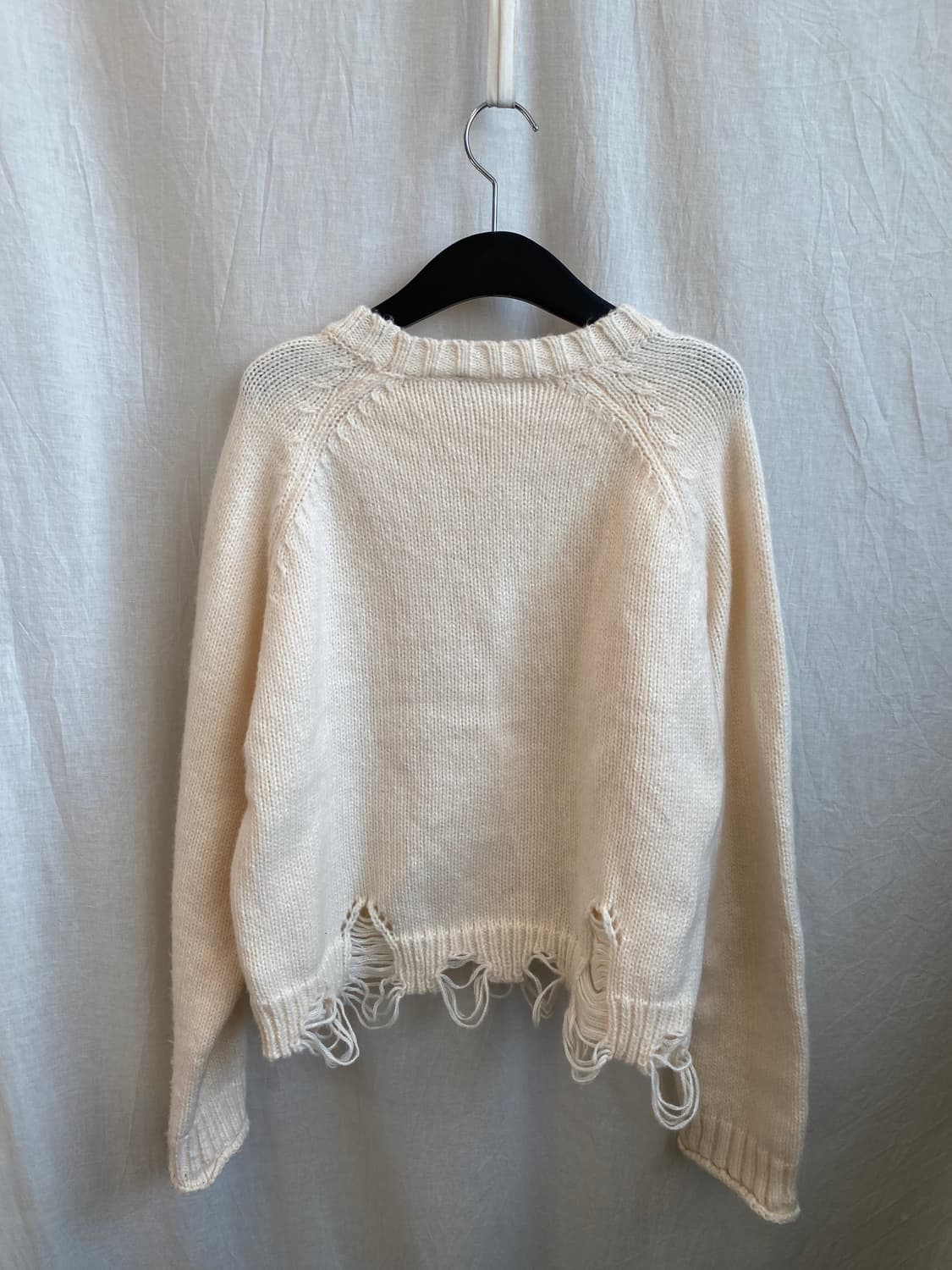 화이트 데미지 니트(L) 상품이미지3