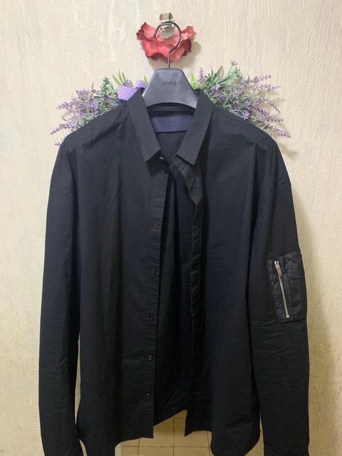 [48] 준지 ma-1 셔츠 - 블랙 상품이미지2