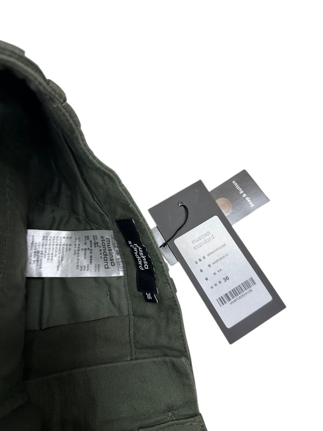 무신사스탠다드 아미 카코 팬츠 카키 새상품 (36) 상품이미지4