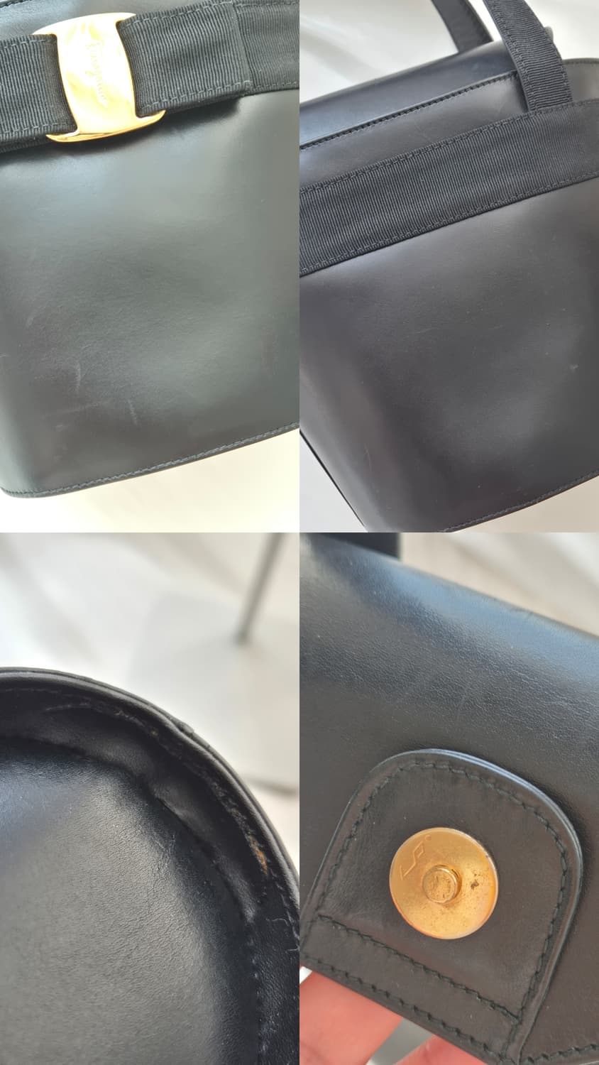 [정품] 페라가모 바라 리본 블랙 버킷백 토트백 상품이미지10