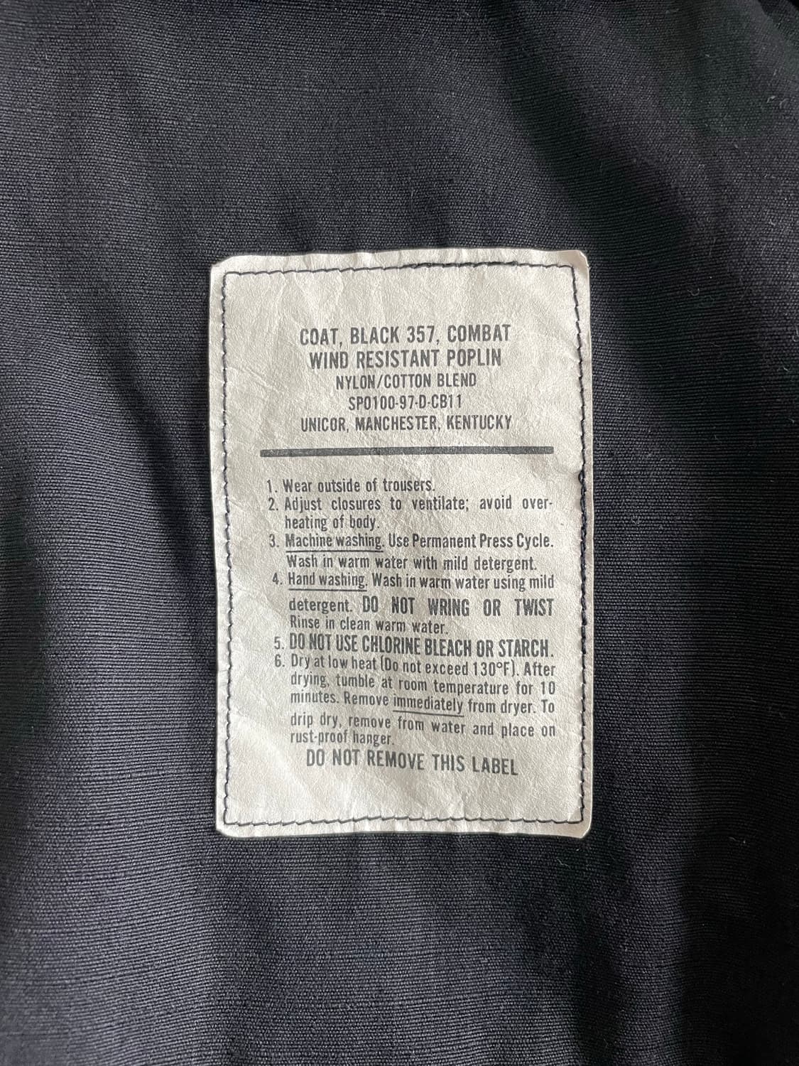 오리지날 미군 블랙 357 BDU 자켓 (1997) 상품이미지6