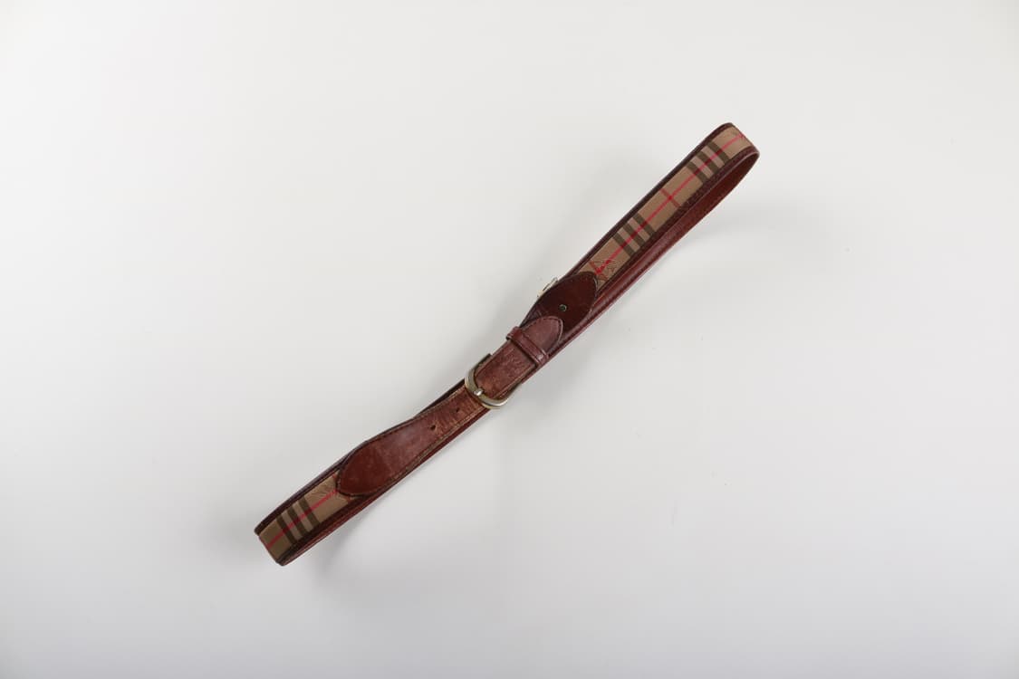 빈티지 버버리 체크 가죽 벨트 상품이미지1