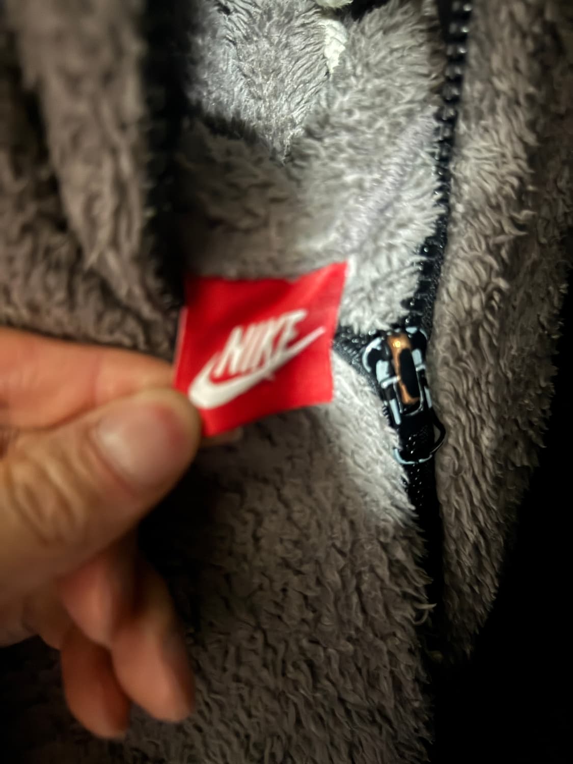 여성 나이키 커스텀 코코아 쉐르파 뽀글이 후드집업 오버핏 상품이미지3