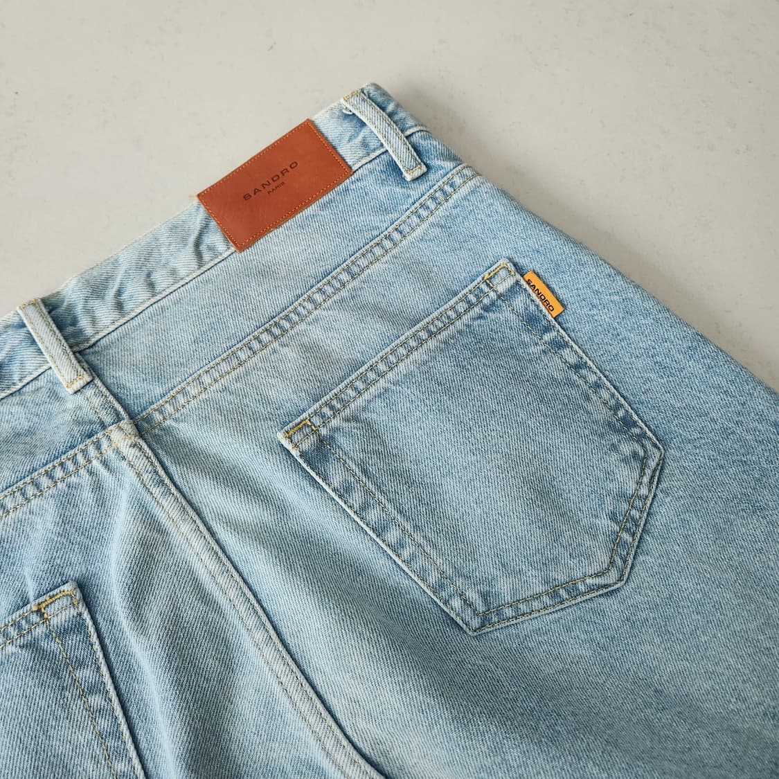 산드로 슬림핏 라이트 블루 데님 청바지 상품이미지7