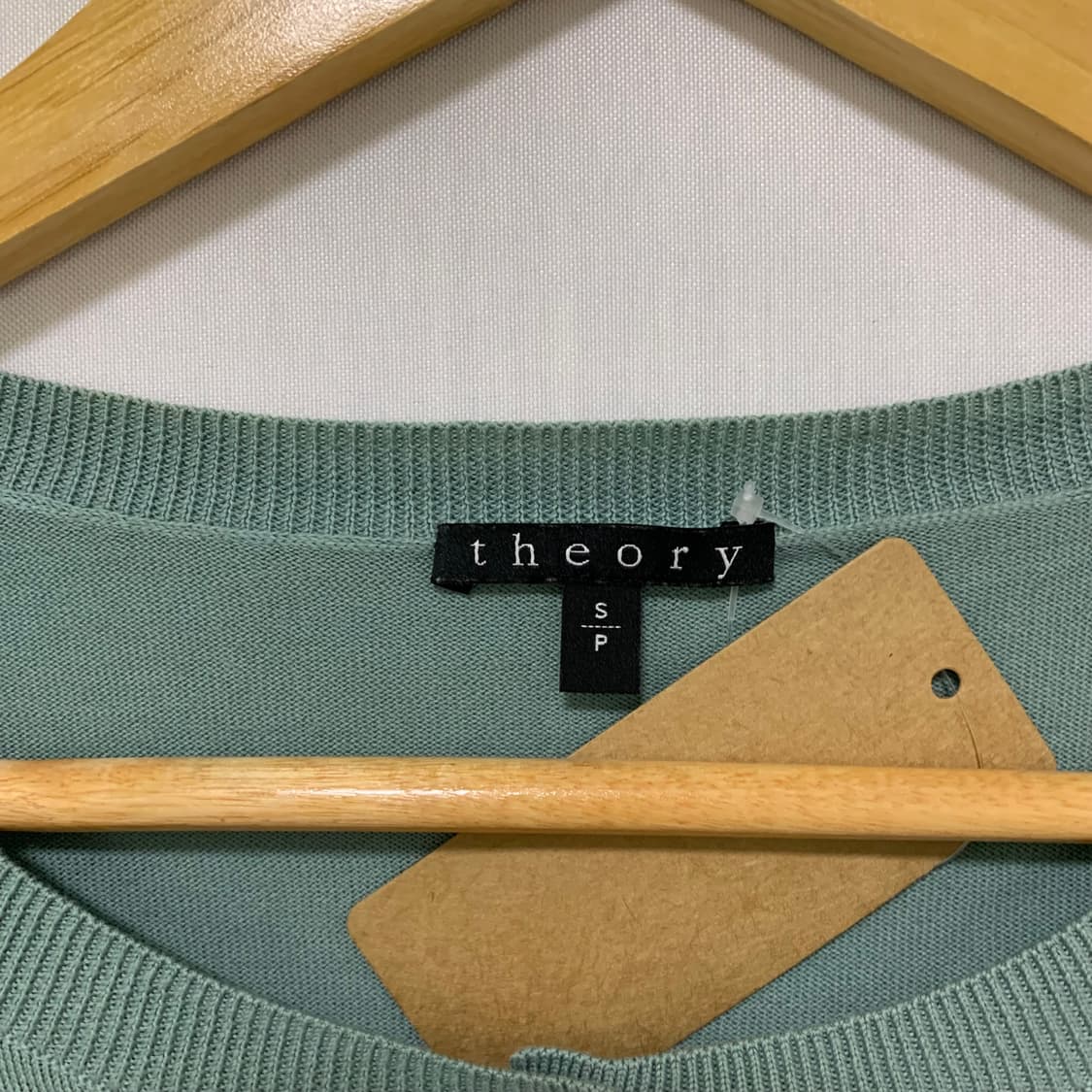 띠어리 빈티지 민트 가디건 여성 니트 100% 코튼 면 S 상품이미지6